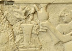 This limestone relief are from Department of Oriental Antiquities, Louvre Museum. Ca. 2500 BC.